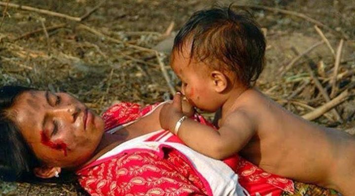 Nepal Erdbeben Mutter mit Säugling
