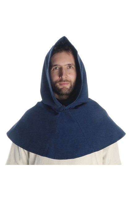 Mittelalter Kapuze aus Baumwolle in schwarz, gruen, braun, blau, natur-beige und rot