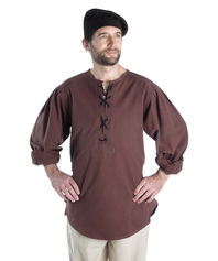 Mittelalterhemden kragenlose Bauernhemden in natur, blau, schwarz, braun, grün, dunkelrot