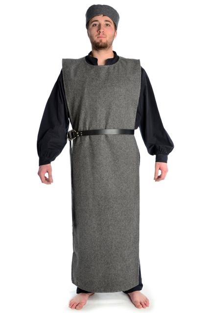 Skapulier mittelalterlicher Ueberwurf aus Wollfilz in gruen, braun, rot, beige, schwarz und grau
