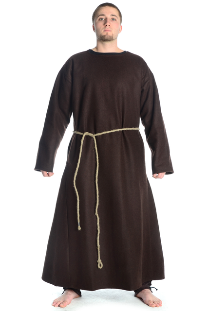 mittelalter tunika wollfilz braun