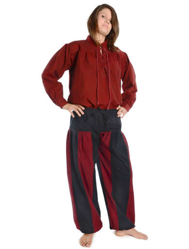 Mittelalterhose Piratenhose Damen in grün-schwarz, rot-schwarz und braun-schwarz