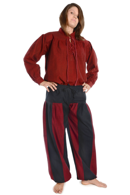 Mittelalterhose Piratenhose Damen in grün-schwarz, rot-schwarz und braun-schwarz