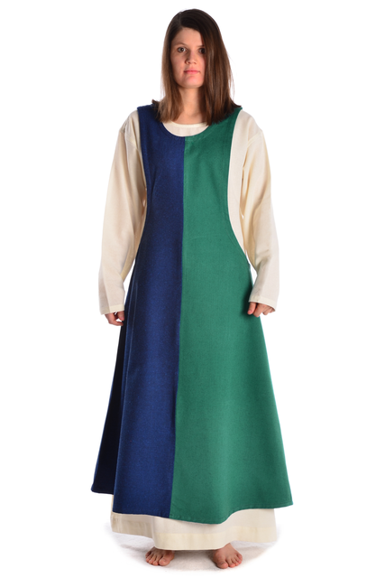 Mittelalter Überkleid in weiss, braun und grün