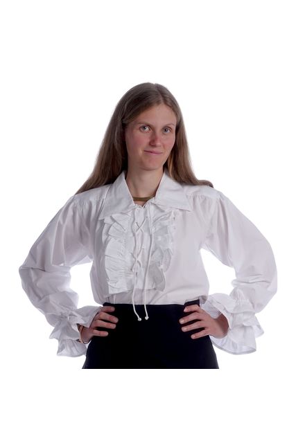 Rüschenbluse weiß schwarz mittelalterliche-kleidung.com 1