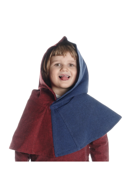 Mittelalter Kapuze aus Baumwolle in schwarz, gruen, braun, blau, natur-beige und rot