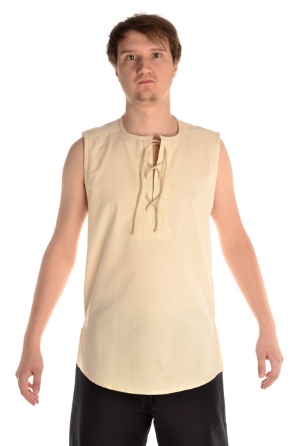 Mittelalter Hemd Heorot in Beige Frontansicht