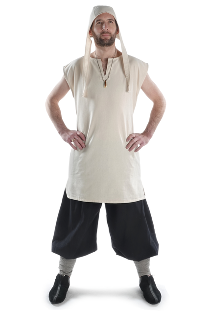 Mittelalter Tunika Jorel in Beige Frontansicht