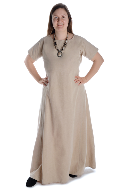 Mittelalter Kleid Hrist in Hellgrün Frontansicht