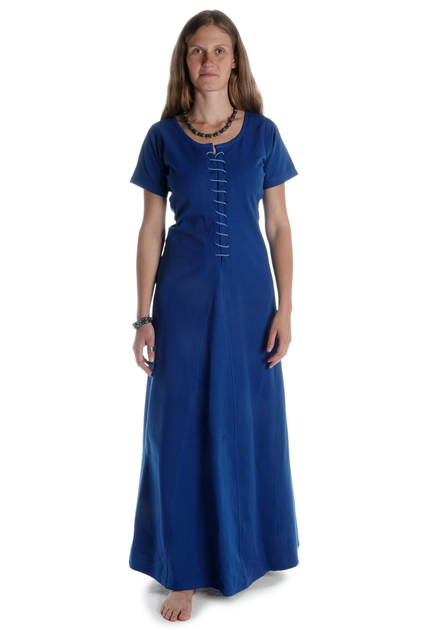 Mittelalter Kleid Nereja in Königsblau Frontansicht 3