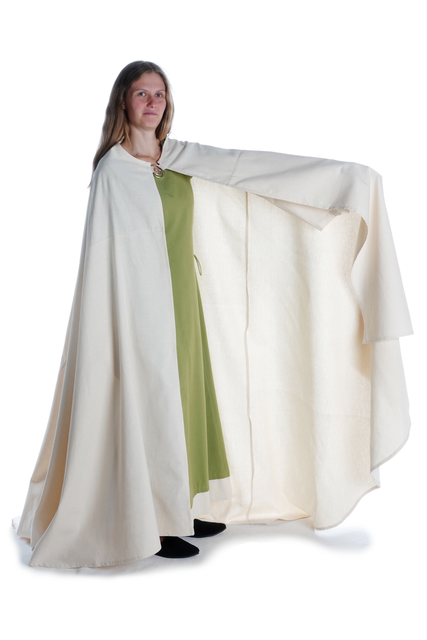Wikinger Umhang Lara in Beige Frontansicht 2