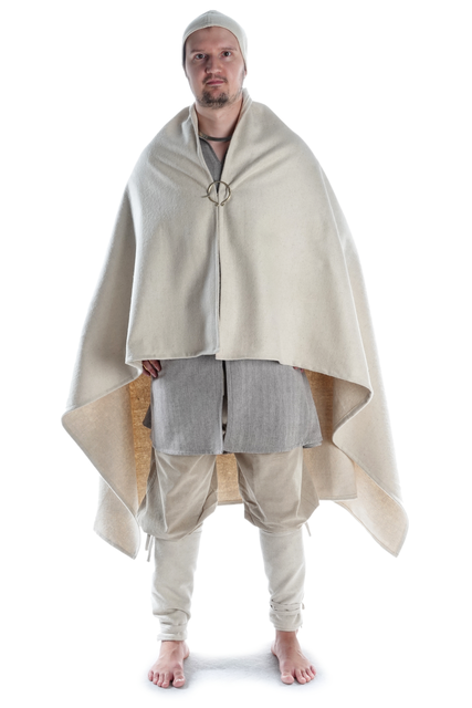 Wikinger Umhang Hakon in Beige Frontansicht