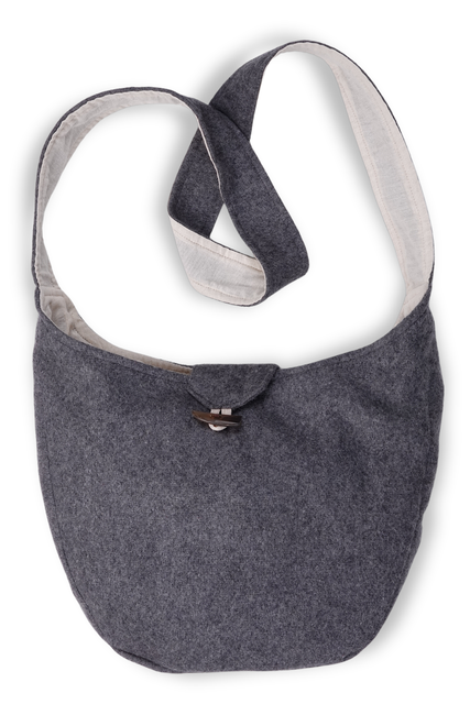 Mittelalter Tasche Ake in Grau Frontansicht