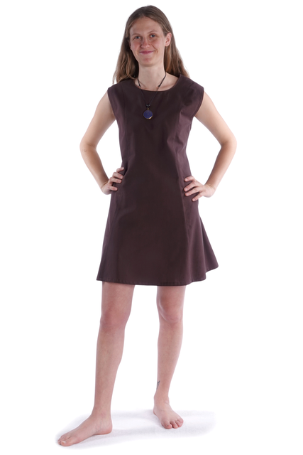 Mittelalter Kleid Pernilla in MISSING: brown-royalblue Seitenansicht