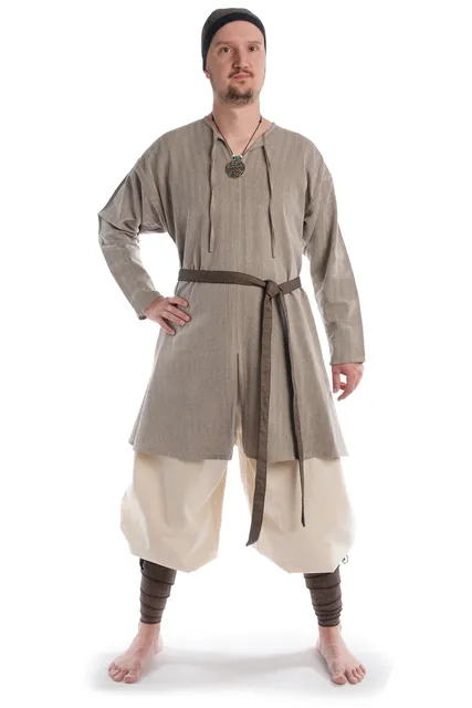 Wikinger Gürtel Arvid in Fischgrät Braun-Schwarz Frontansicht