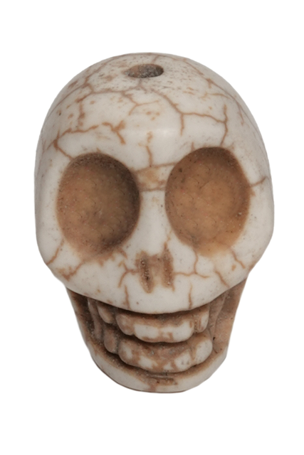 Piraten Totenkopf-Perle Karhet aus Resin in Beige Frontansicht