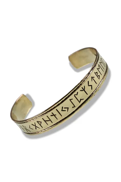 Wikinger Armreif Trygve aus Messing in Golden Frontansicht