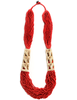 Mittelalter Perlenkette Weatreis rot aus Horn-Resin in Rot Seitenansicht