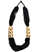 Mittelalter Perlenkette Weatreis schwarz aus Horn-Resin in Schwarz Frontansicht
