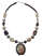 Mittelalter Halskette Isaza aus Weißmetall-Resin in Permutfarben Frontansicht
