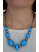 Mittelalter Halskette Gna aus Weißmetall-Resin in Blau Frontansicht 2