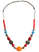 Mittelalter Halskette Lin aus Weißmetall-Resin in Blau-Rot Frontansicht