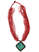 Mittelalter Halskette Tydomie aus Weißmetall-Resin in Rot Frontansicht