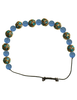 Mittelalter Armband Iblis mit Mosaiksteinen aus Messing-Glassteine in Perlmutfarben-Türkis Frontansicht 3