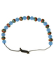 Mittelalter Armband Iblis mit Mosaiksteinen aus Messing-Glassteine in Perlmutfarben-Rot-Türkis Rückansicht