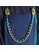 Mittelalter Halskette Blubena Lapis aus Messing-Glassteine in Dunkelblau Frontansicht 3