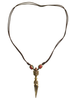Wikinger Halskette Birkhilt mit Talisman Phurpa aus Messing in Goldgelb Frontansicht