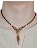 Wikinger Halskette Birkhilt mit Talisman Phurpa aus Messing in Goldgelb Frontansicht 2
