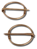 Mittelalter Fibel Tyr (Set) 3 cm aus Messing in Golden Frontansicht 4