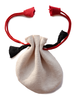 Mittelalter Almosenbeutel Kyot 6X7 cm in Beige Frontansicht