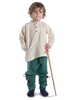 Mittelalter Kinderhemd Anfortas in Beige Frontansicht
