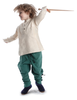 Mittelalter Kinderhemd Anfortas in Beige Frontansicht 2