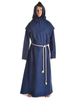 Mittelalter Mönchskutte Halzebier (Set) in Blau Frontansicht