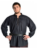 Mittelalter Schnürhemd Klingsor in Schwarz Frontansicht