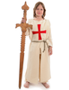 Mittelalter Kinderwaffenrock Lifort in Beige-Rot Frontansicht 3