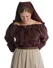Mittelalter Bluse Gotelinde in Braun Detailansicht 2