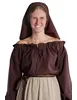 Mittelalter Bluse Gotelinde in Braun Detailansicht 3