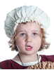 Mittelalter Kinderhaube Florie aus Baumwolle in Beige Frontansicht