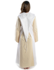 Mittelalter Kleid Liebgart in Beige-Weiß Rückansicht