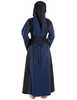 Mittelalter Kleid Liebgart in Blau-Schwarz Rückansicht