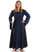 Mittelalter Kleid Liebgart in Blau-Schwarz Frontansicht 2