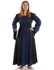 Mittelalter Kleid Liebgart in Blau-Schwarz Frontansicht 2