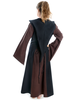 Mittelalter Kleid Liebgart in Braun-Schwarz Rückansicht