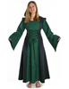 Mittelalter Kleid Liebgart in Grün-Schwarz Frontansicht 2