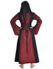 Mittelalter Kleid Liebgart in Rot-Schwarz Rückansicht