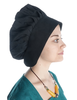 Mittelalter Haube Lunete in Schwarz Seitenansicht